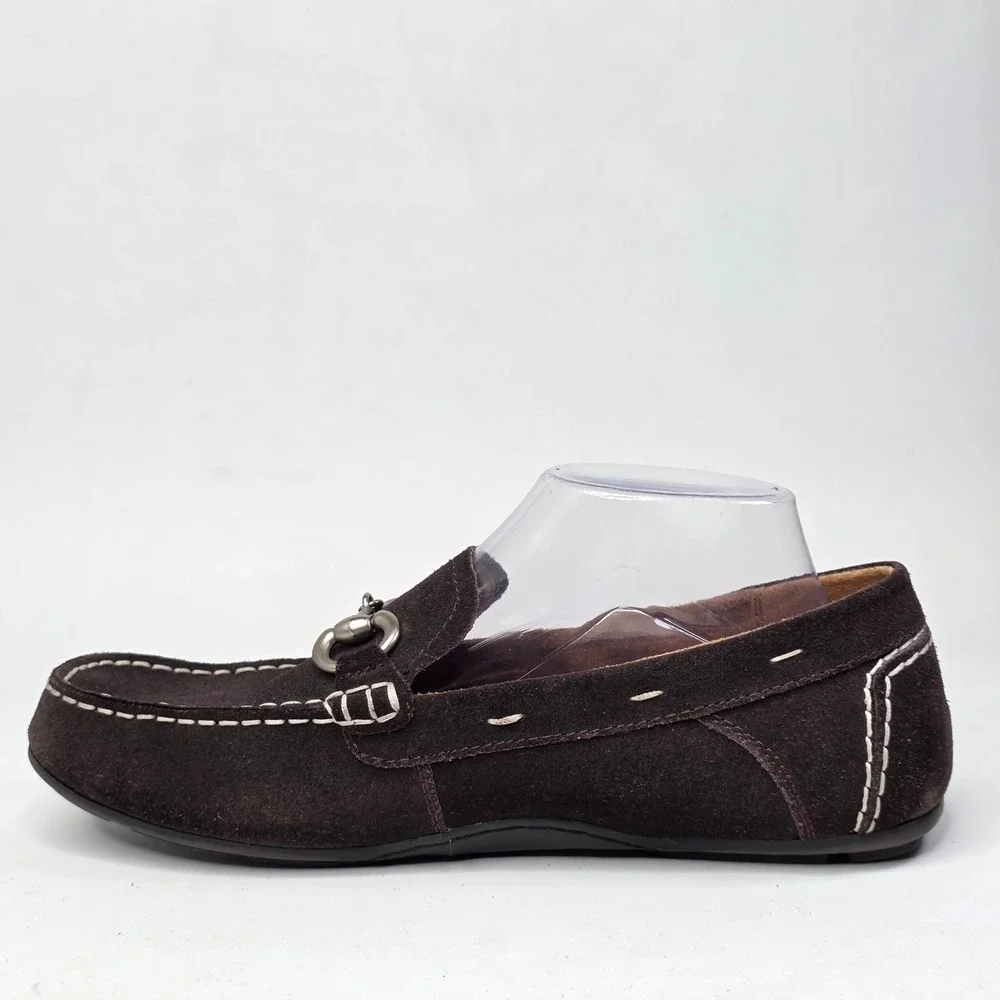 Nunn Bush Men's Loafers Size 8.5 M Dark Brown Suede Slip On Horsebit Dress Shoes